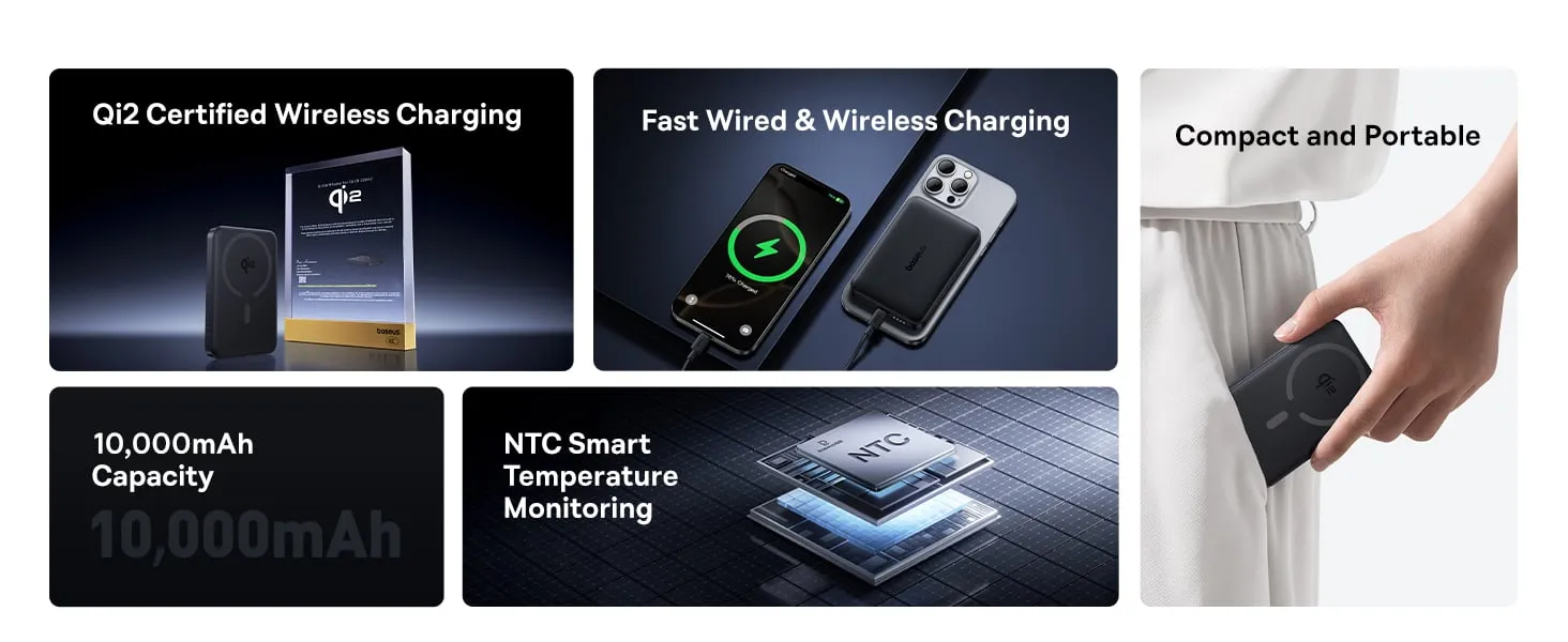 Thiết kế hiện đại của pin dự phòng không dây Baseus EnerFill FM12 - ảnh 2