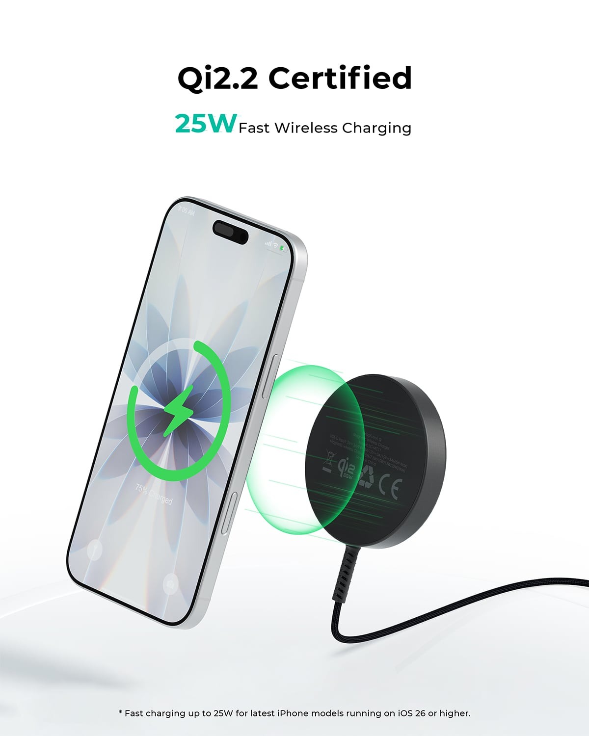 Đế Sạc Không Dây Từ Tính AUKEY LC-MC11 25W chuẩn Qi2.2