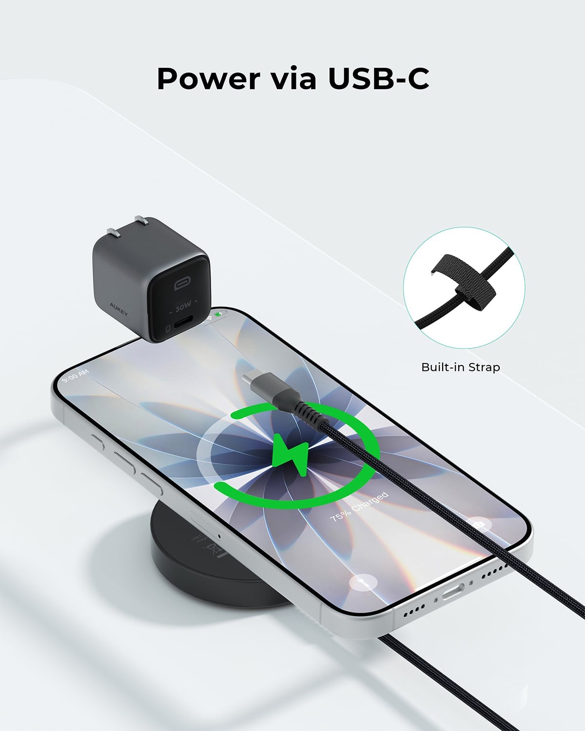 Kích thước chi tiết đế sạc AUKEY LC-MC11