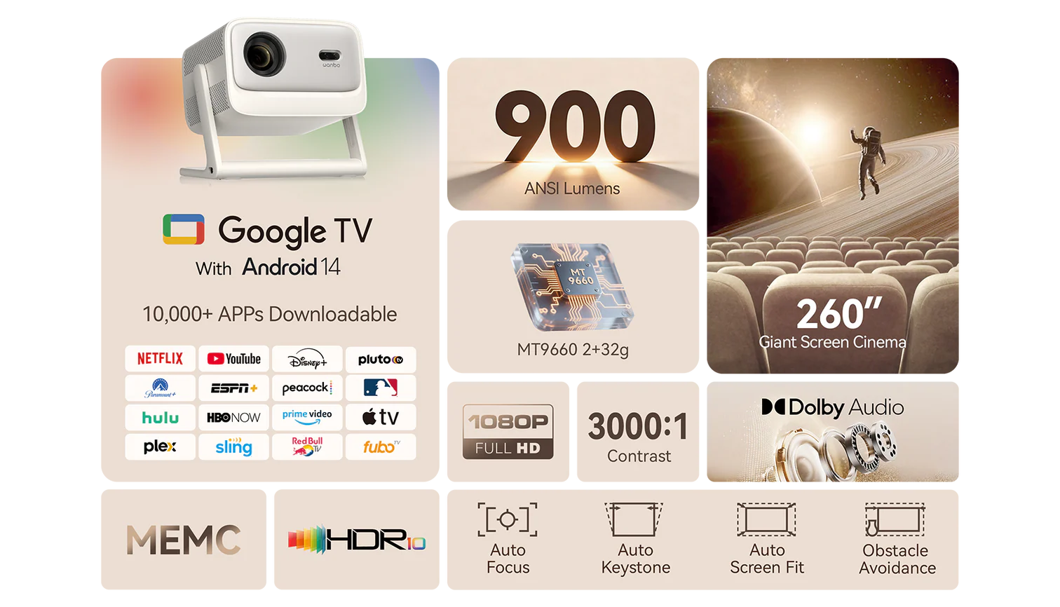Máy chiếu thông minh Vali 1 Pro thiết kế sang trọng