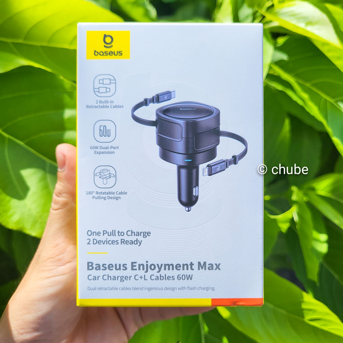 Hộp sản phẩm tẩu sạc ô tô Baseus Enjoyment Max 60W chính hãng