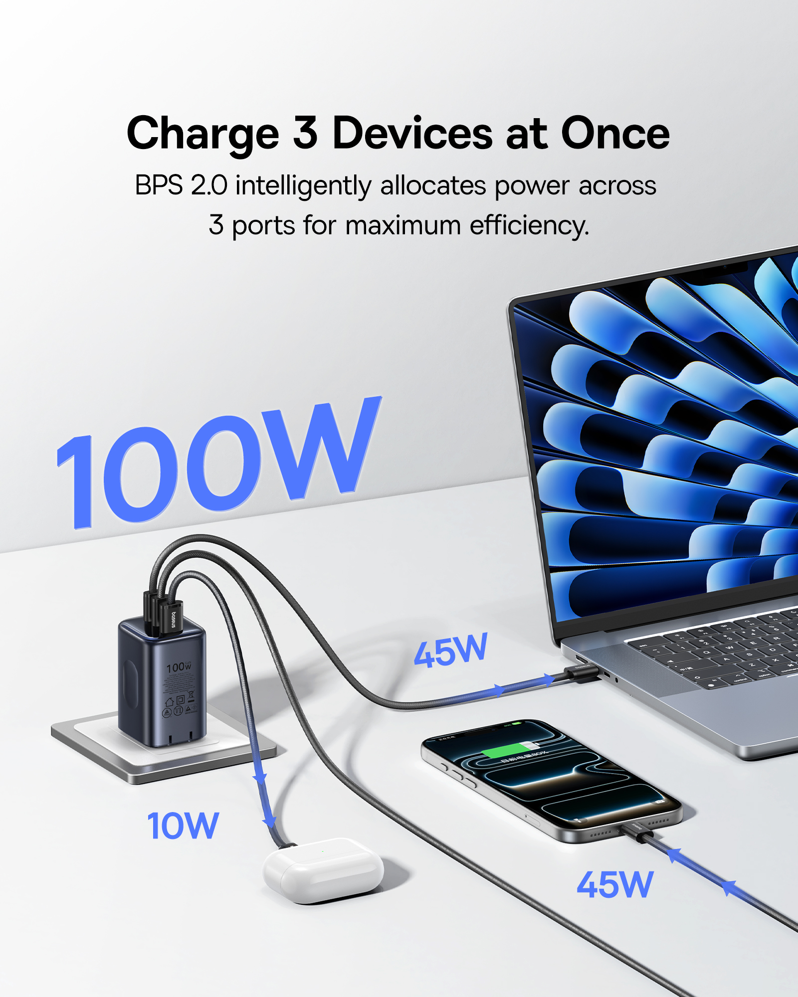 Kích thước nhỏ gọn của củ sạc nhanh Baseus PicoGo 100W