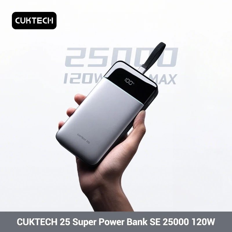 Pin sạc dự phòng Cuktech LPB252N dung lượng 25000mAh công suất 120W kèm cáp tích hợp