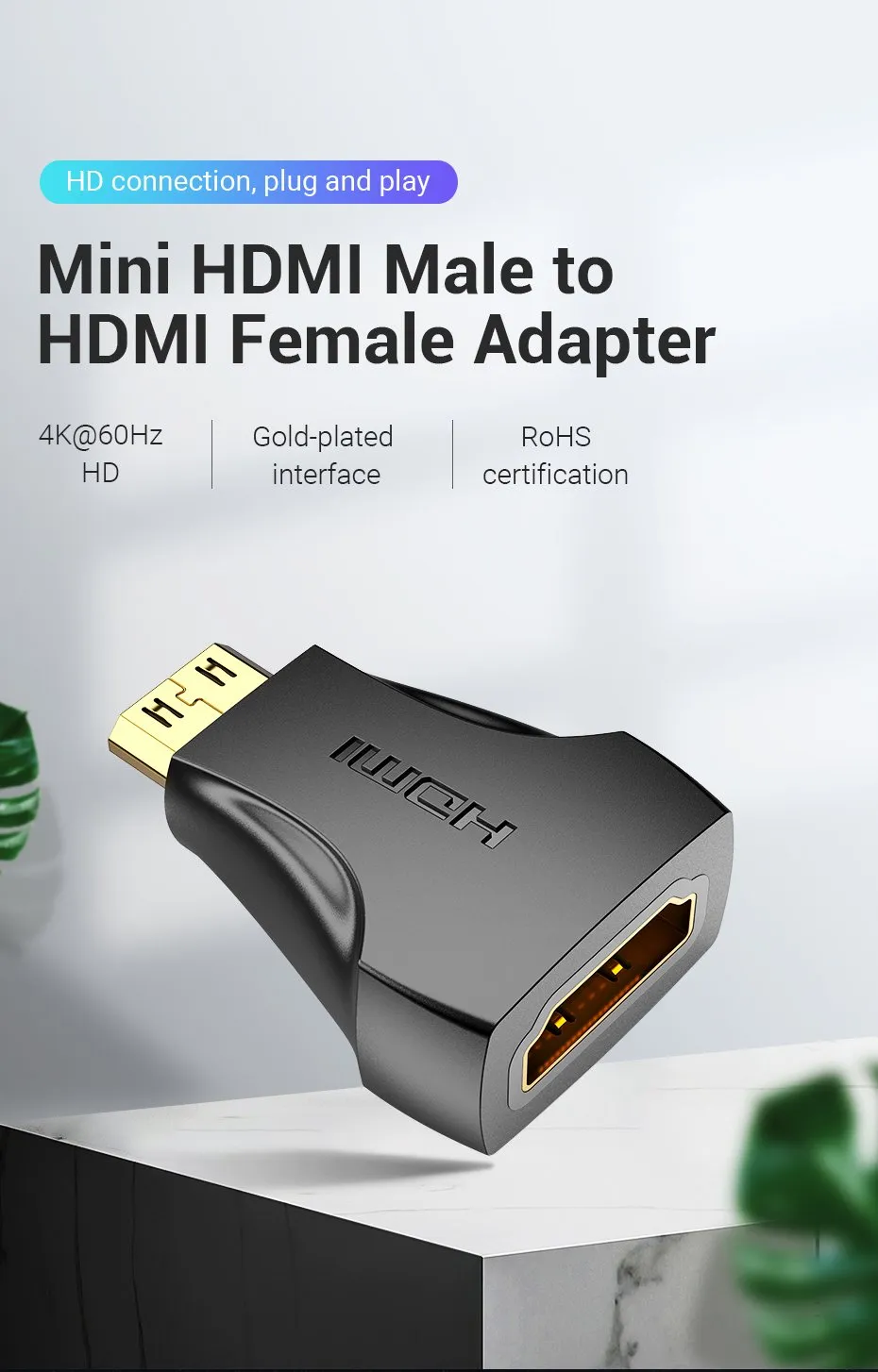 Bộ chuyển Mini HDMI Male to HDMI Female VENTION AISB0 chính hãng
