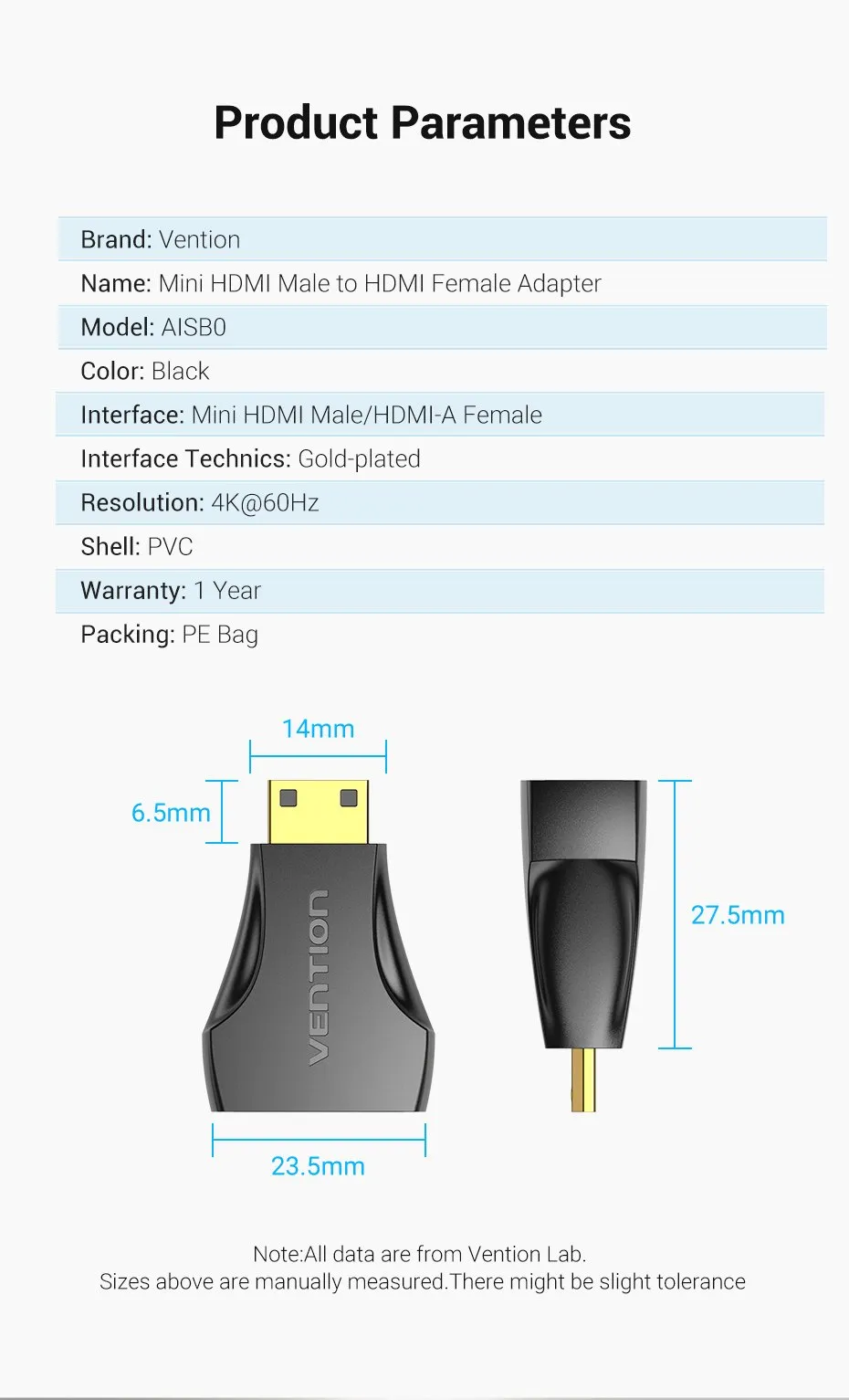 Bộ chuyển Mini HDMI sang HDMI VENTION AISB0 đa năng