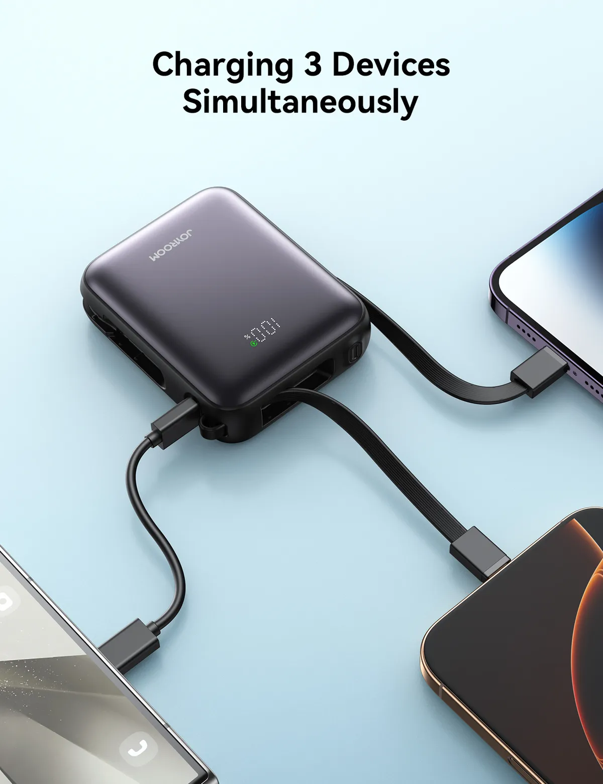 Cáp sạc Lightning tích hợp trên pin dự phòng JOYROOM PBF27 10000mAh