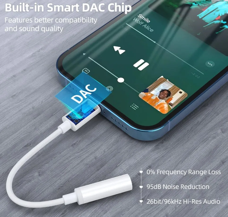 Cáp chuyển Lightning sang Audio AUX 3.5mm Choetech AUX005 cho iPhone - Chụp góc 5
