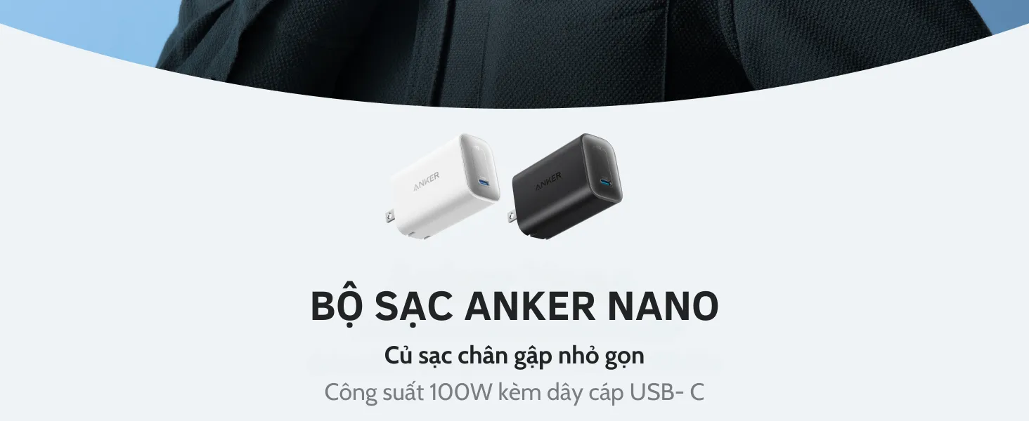 Củ sạc nhanh 100W ANKER Nano GaN B2679 1C - Chụp góc 3
