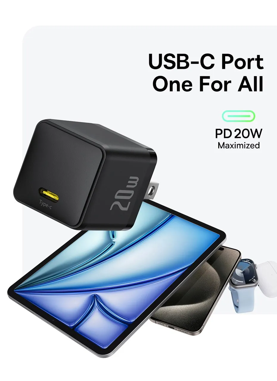 Cổng sạc USB-C trên củ sạc Baseus Palm 1C 20W - Hình 03