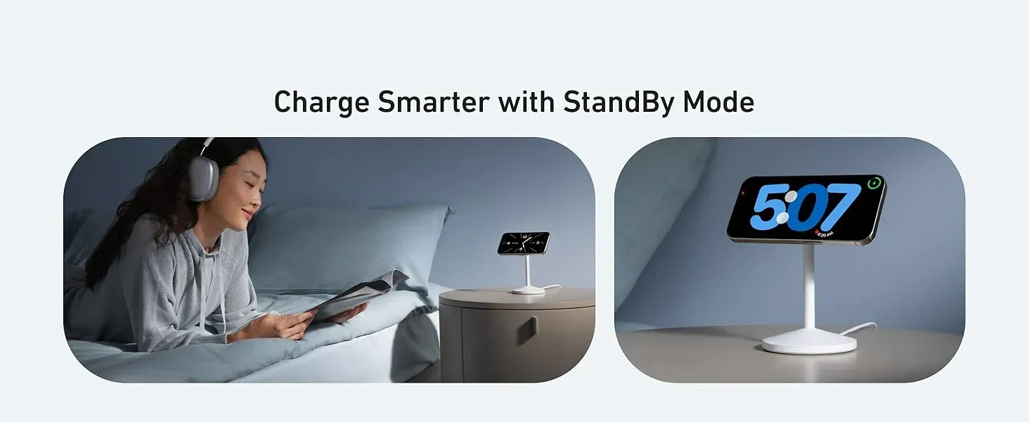 Mặt sau đế sạc không dây Qi2 ANKER MagGo A25X1 15W với cổng USB-C