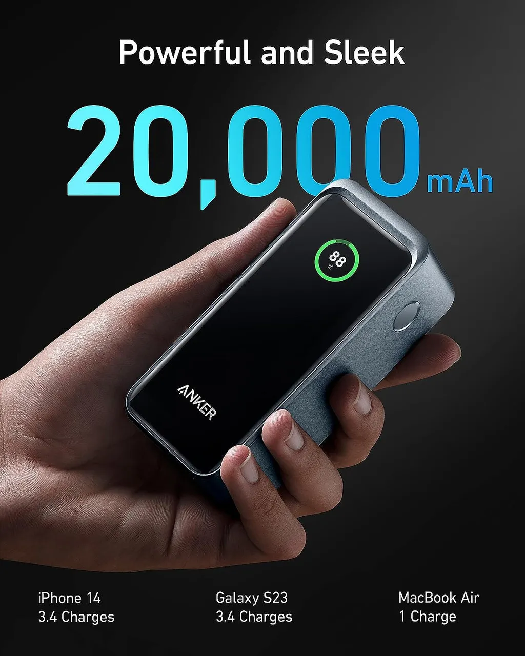 Pin Dự Phòng 200W ANKER GaN Prime A1336 20000mAh 2C1A - Chụp góc 2