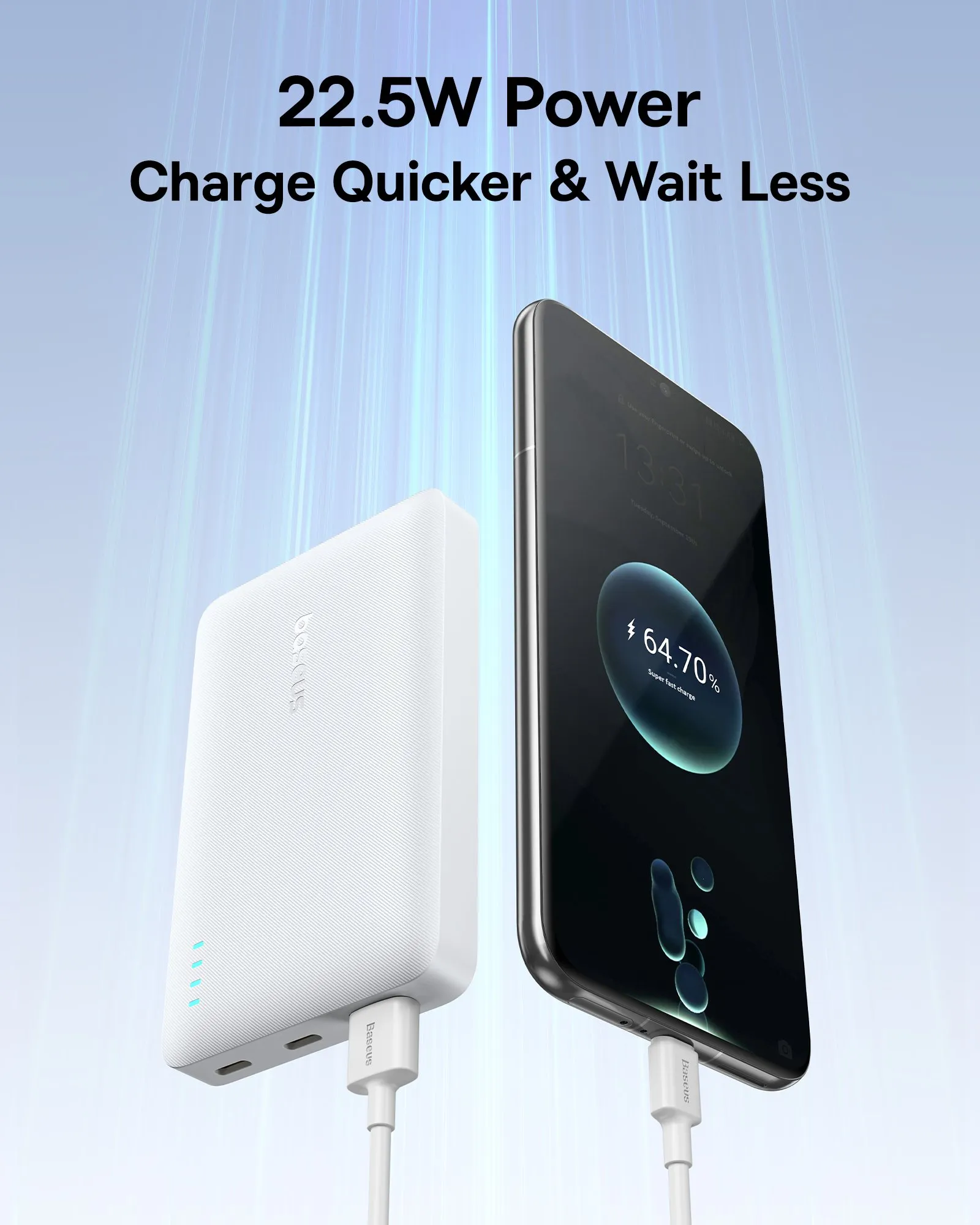 Pin dự phòng 10000mAh Baseus EnerFill FP21 với đèn LED báo pin