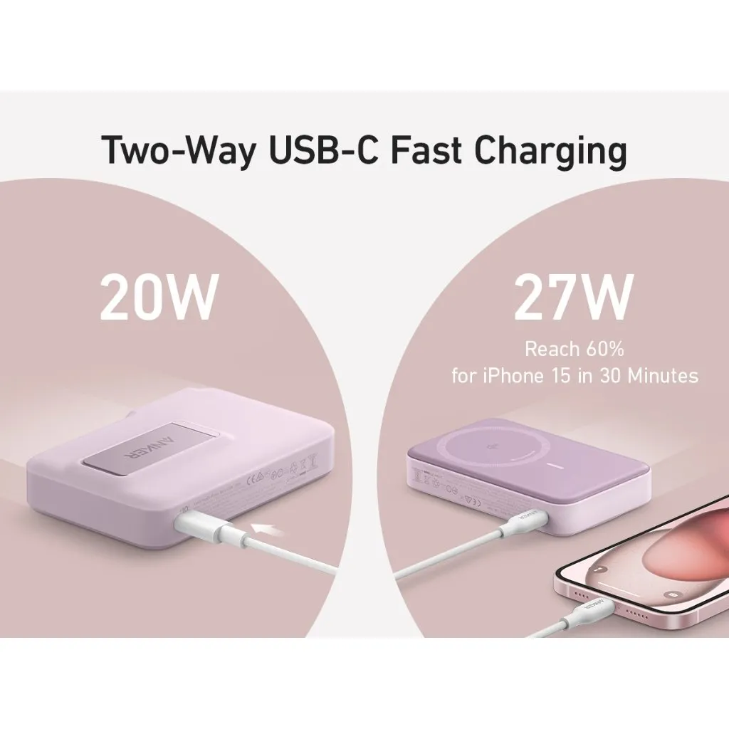 Pin dự phòng từ tính Anker MagGo A1654 10000mAh 27W Qi2 - Chụp góc 5