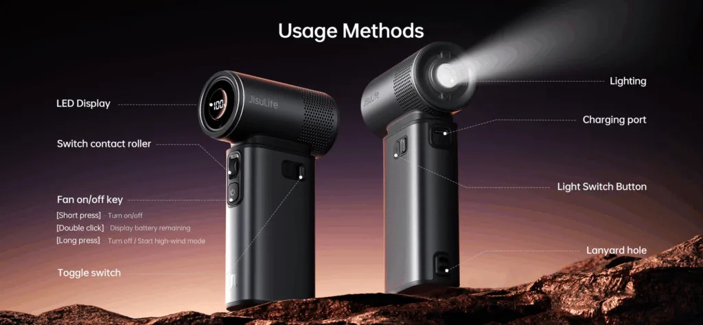 Quạt cầm tay JisuLife Ultra2 phiên bản màu Nâu Nhạt thanh lịch