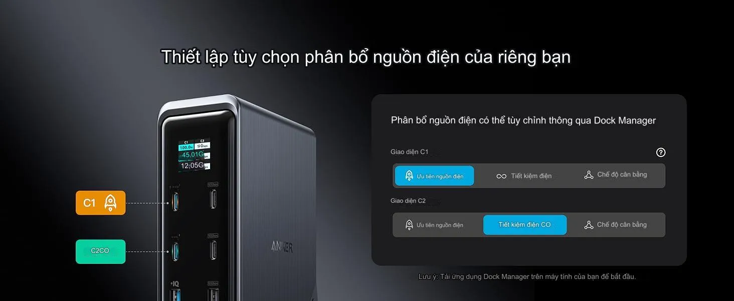Cận cảnh các cổng USB-C và USB-A tốc độ cao của Anker A83B6