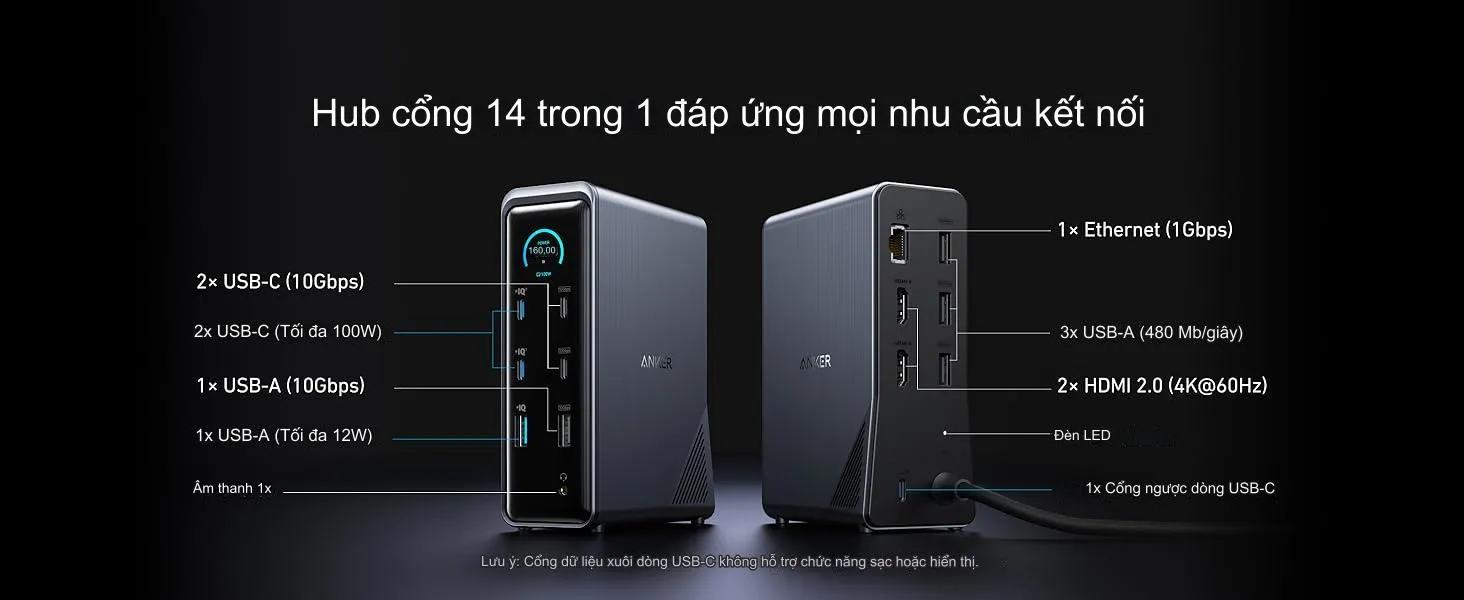 Trạm sạc Anker Prime A83B6 giải pháp kết nối toàn diện