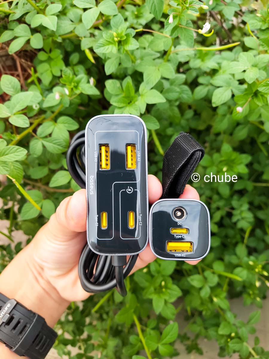Bộ sạc ô tô nối dài ghế sau Baseus L1 3U3C 110W - Hình 1