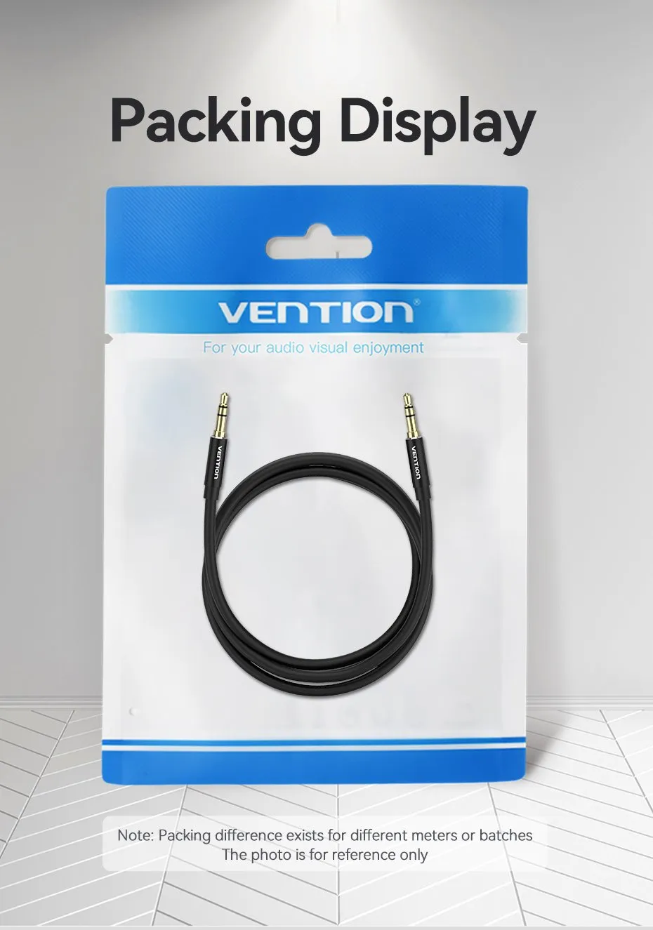 Chi tiết đầu cắm 3.5mm mạ vàng của cáp VENTION BAX