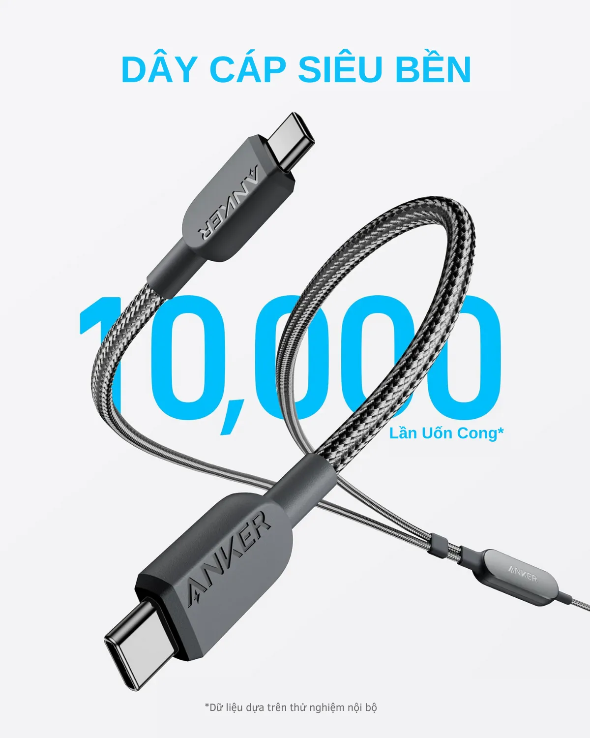 Cấu tạo đầu cáp 2 trong 1 của Anker A8895 mạnh mẽ và bền bỉ