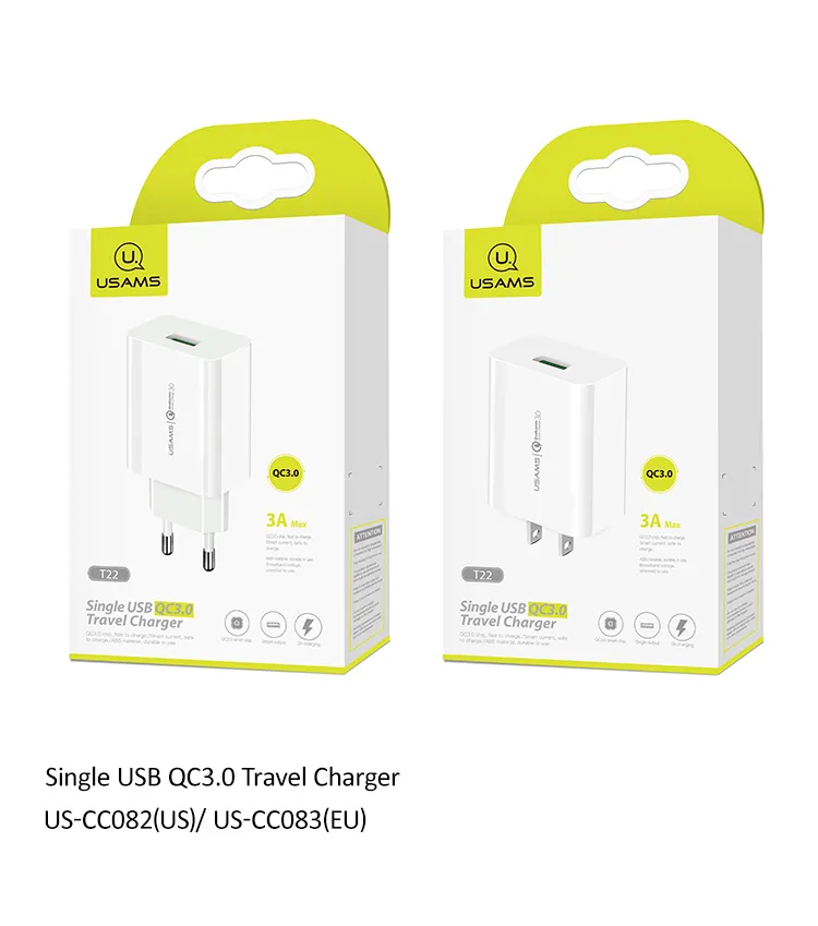 Combo củ sạc cáp USAMS CC083 18W cho điện thoại