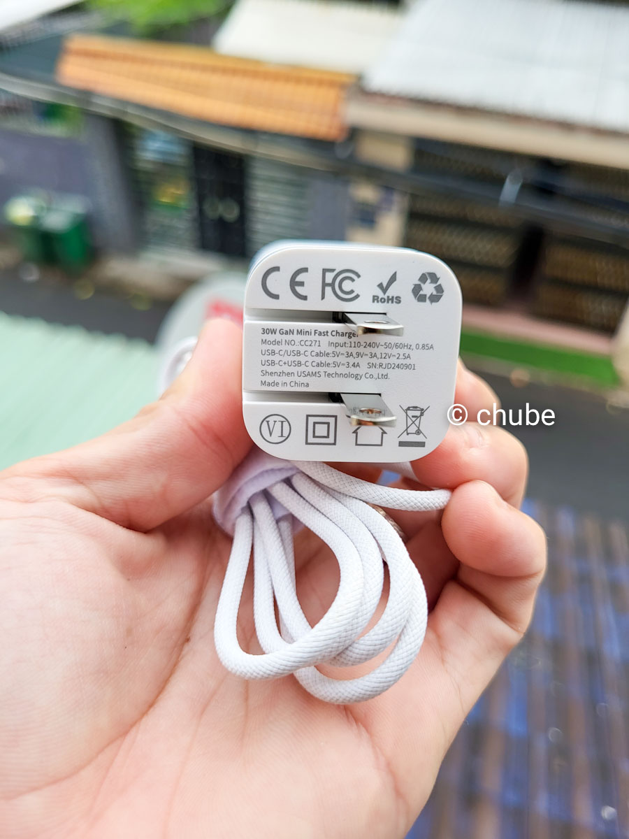 Củ sạc 30W GaN USAMS CC271 Type-C - 20250516_172829