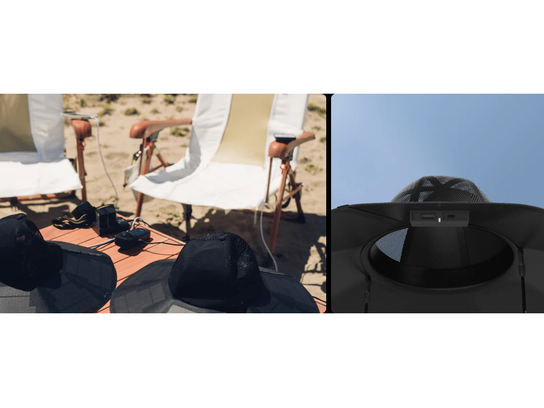EcoFlow Solar Hat - thiết kế mặt trước phong cách thể thao, màu đen