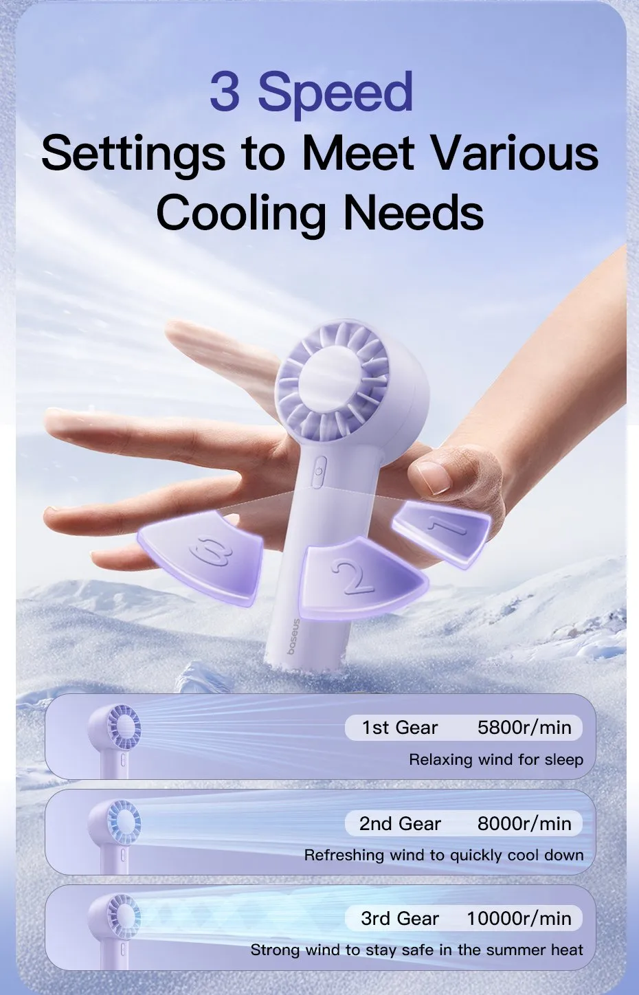Làm mát hiệu quả khi làm việc với quạt Baseus GoTrip DT1