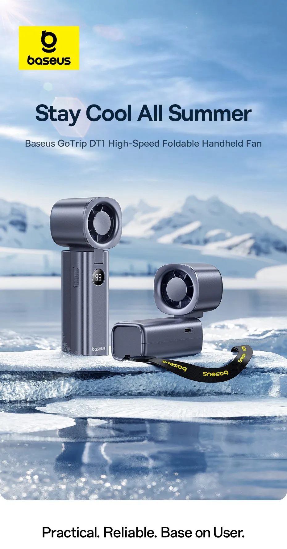Quạt cầm tay Baseus GoTrip DT1 High-Speed thiết kế nhỏ gọn