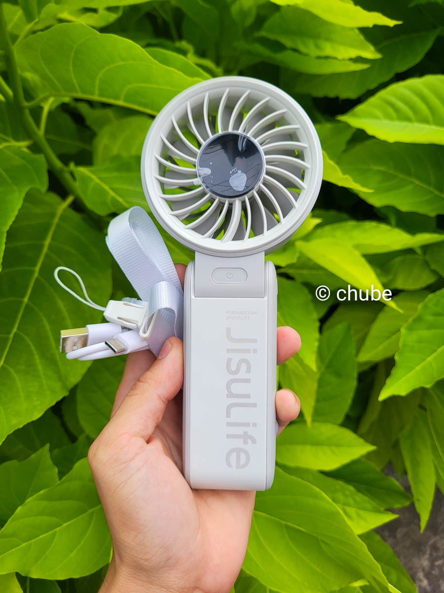 Quạt tay Jisulife Life 7 - màu xanh pastel, kiểu dáng hiện đại