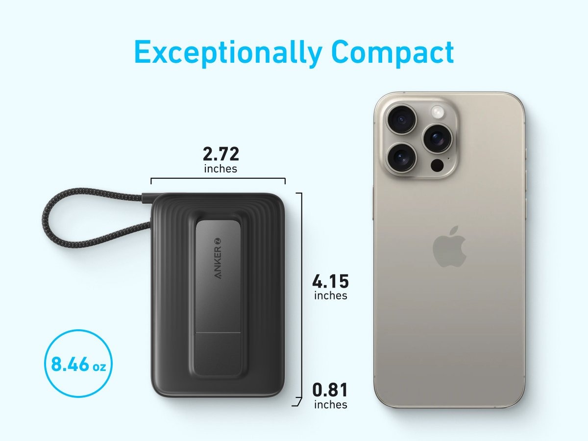 Pin sạc dự phòng Anker 10000mAh 30W Zolo A1685 có chân đế tiện lợi.