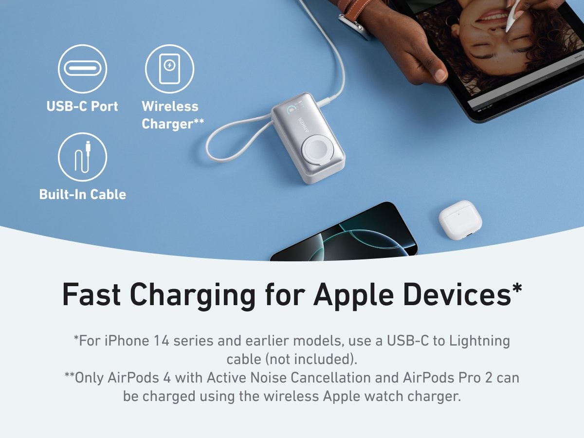 Sạc dự phòng từ tính 35W ANKER Nano A1657 hỗ trợ Apple Watch - Chube 3