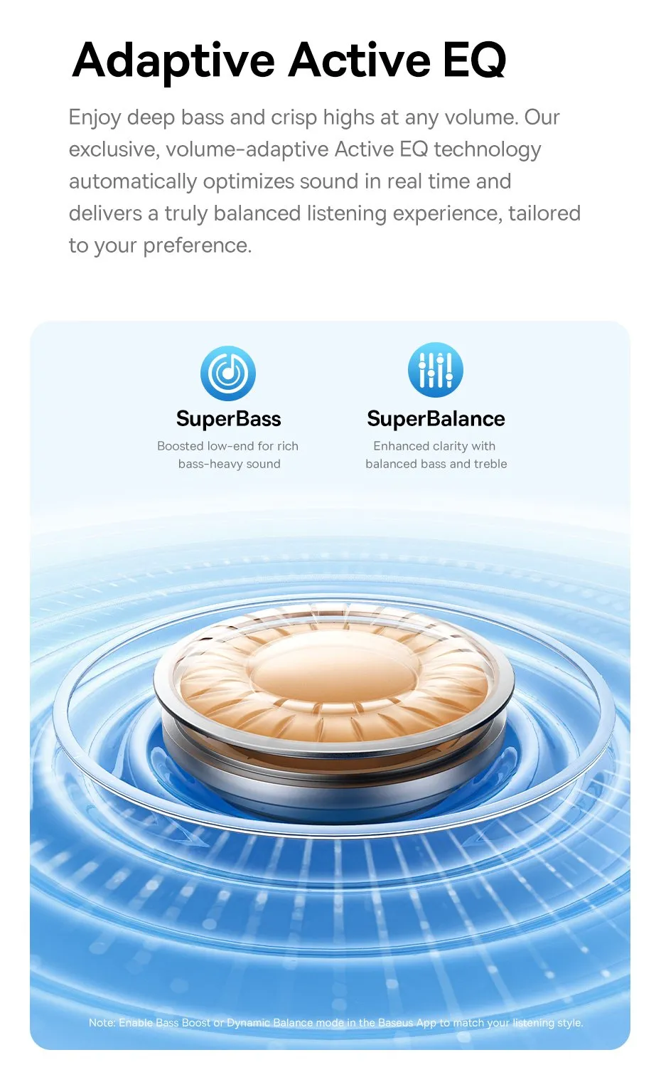 Tai nghe chống ồn chủ động Baseus Bass BP1 Pro với thiết kế vừa vặn