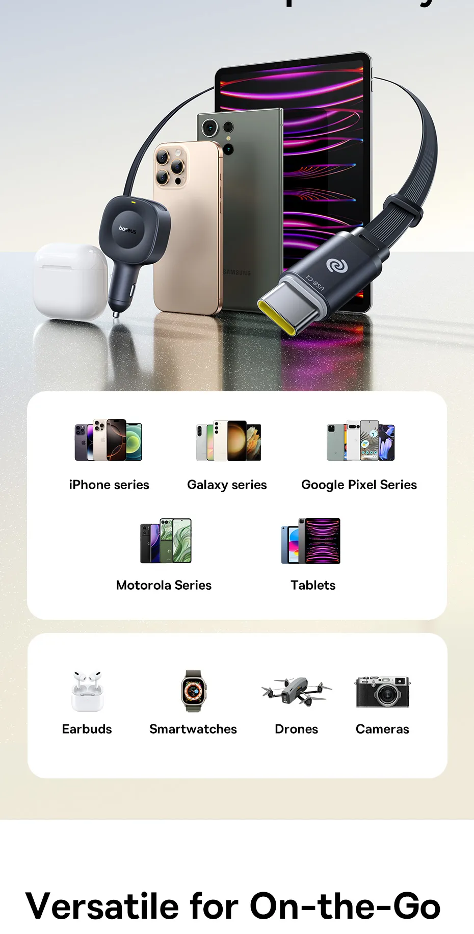 Sạc đồng thời hai thiết bị với tẩu sạc ô tô Baseus PrimeTrip VR2