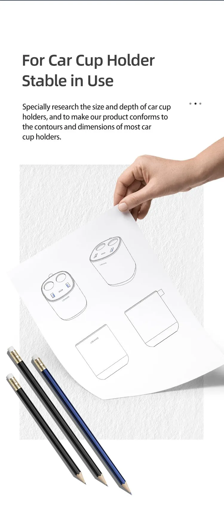 Chi tiết thiết kế và cấu tạo của tẩu sạc USAMS CC151