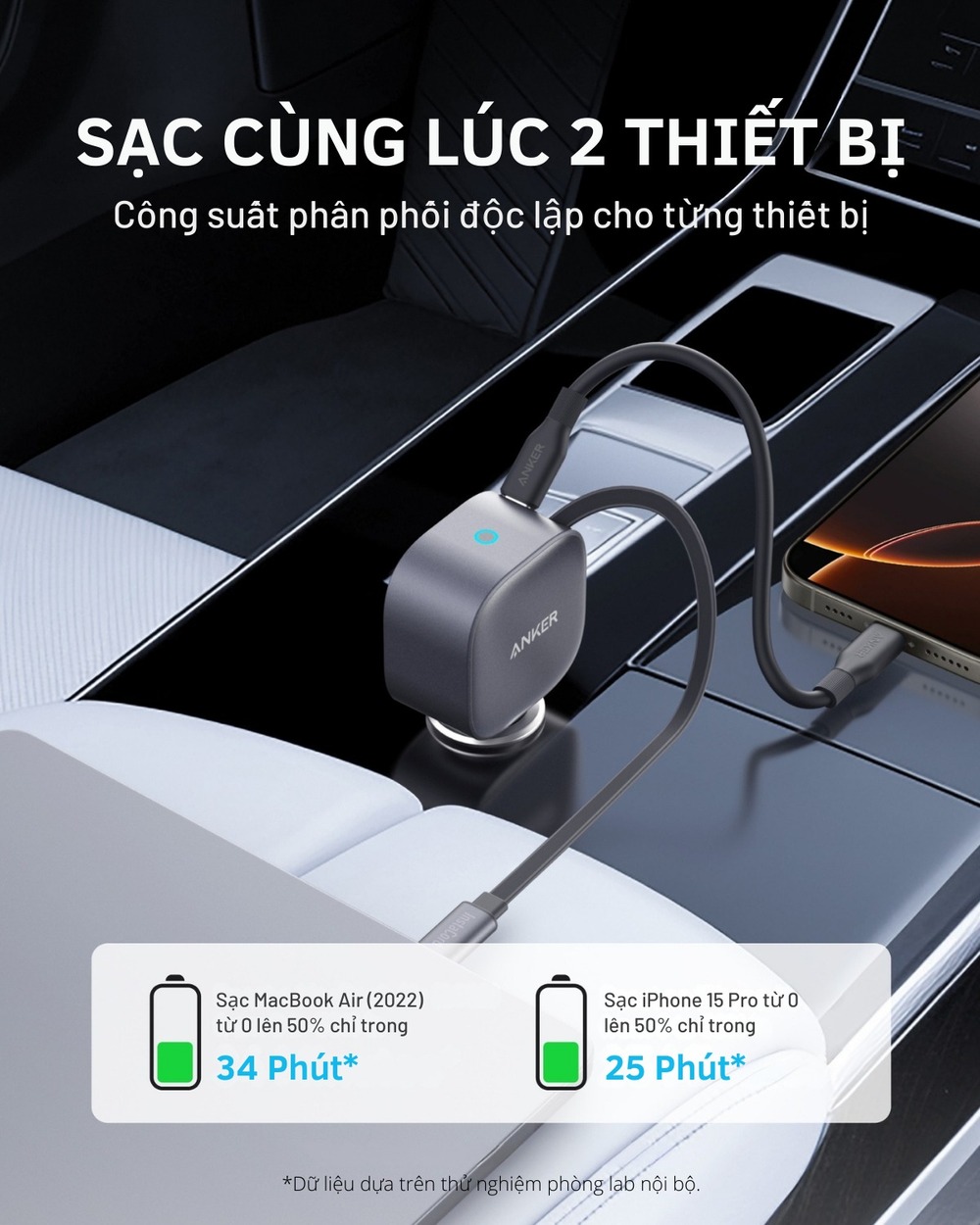 Sản phẩm ANKER A2738 tương thích với nhiều dòng xe và thiết bị di động