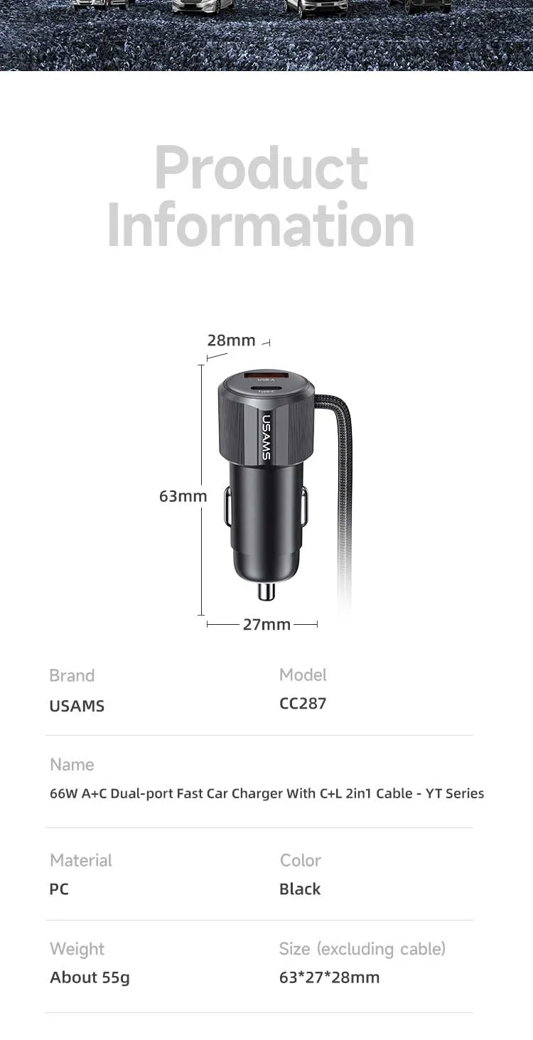 Cận cảnh các cổng sạc Type-C và USB-A trên USAMS CC287