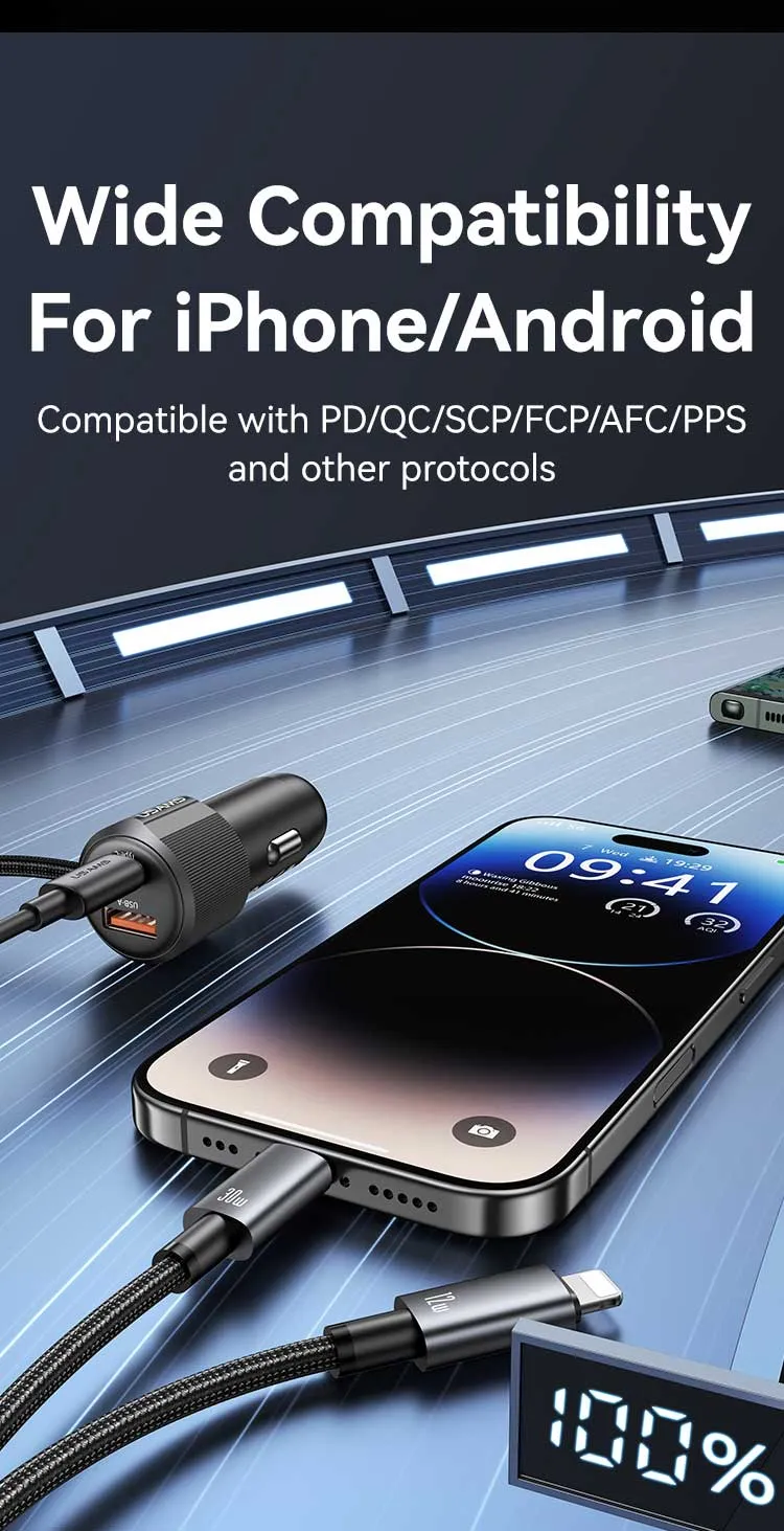 Tẩu sạc USAMS CC287 tương thích với nhiều dòng xe ô tô