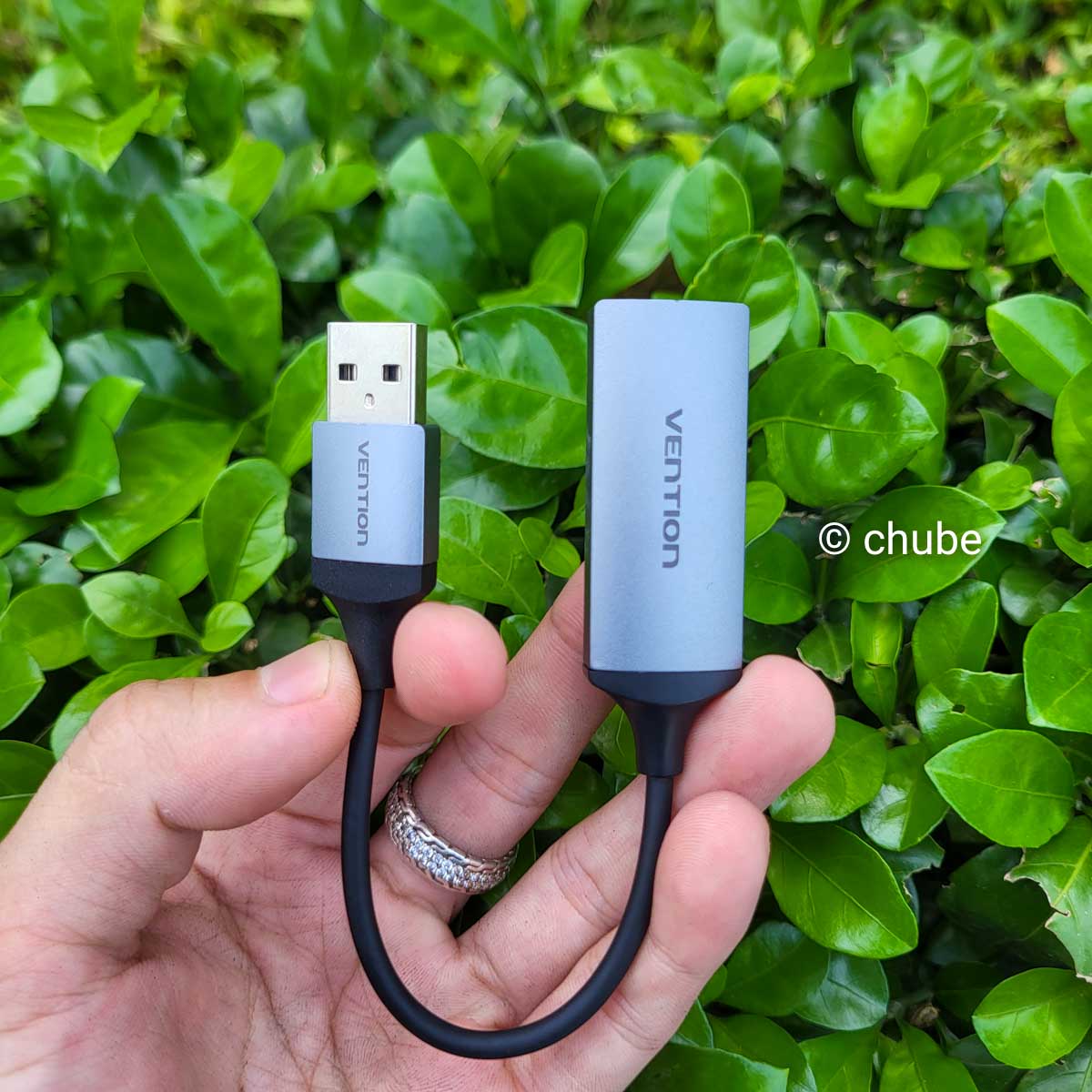 Cáp livestream Vention HDMI A to USB AC Video Capture Card - góc chụp đầu cáp
