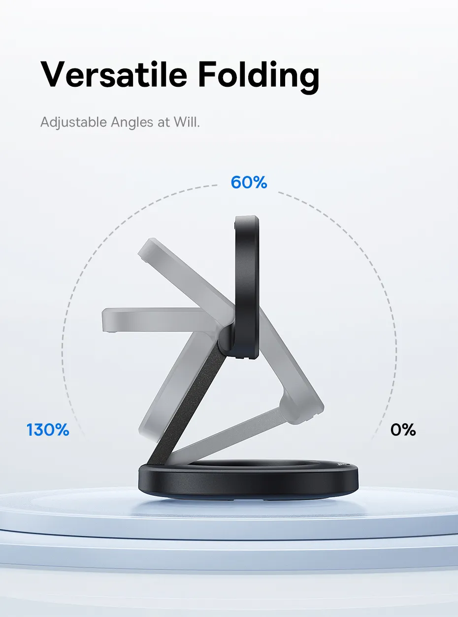 So sánh kích thước khi gấp gọn của đế sạc Baseus EnerFill FF11