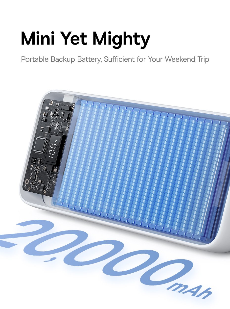 So sánh kích thước của pin sạc dự phòng Baseus 10000mAh