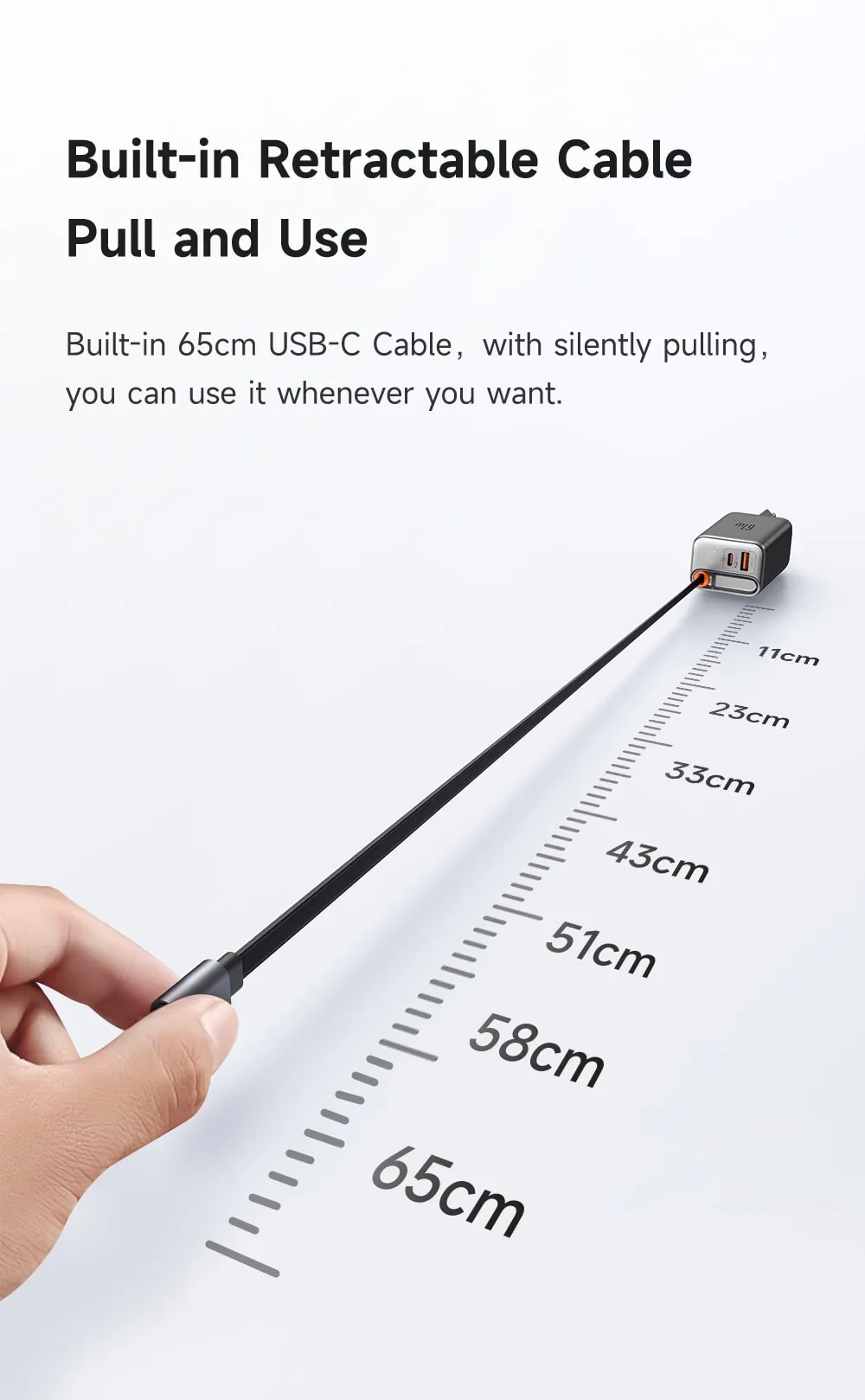 Cận cảnh các cổng sạc USB-A và Type-C trên củ sạc Mcdodo FreeGo 67W