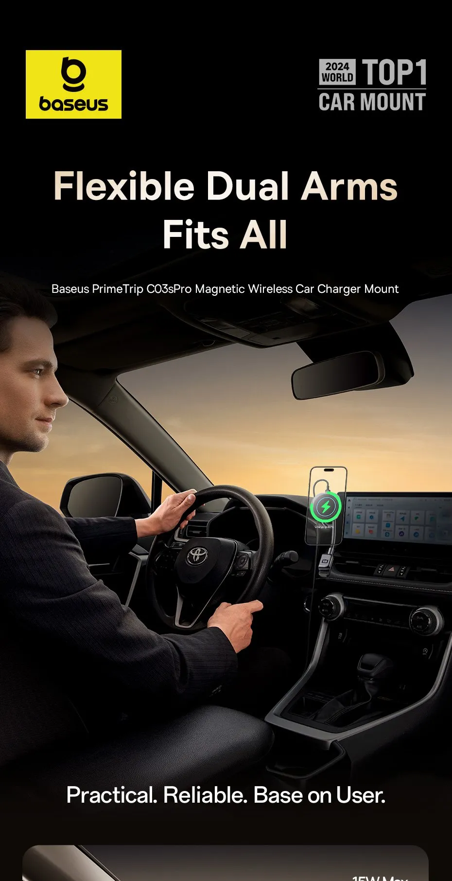 Đế sạc không dây từ tính Baseus PrimeTrip C03s Pro - góc nhìn tổng quan