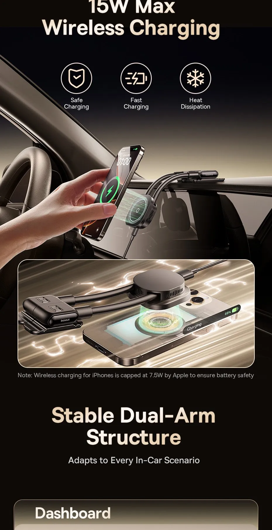 Đế sạc từ tính Baseus PrimeTrip C03s Pro - thiết kế nghiêng tiện dụng cho người lái