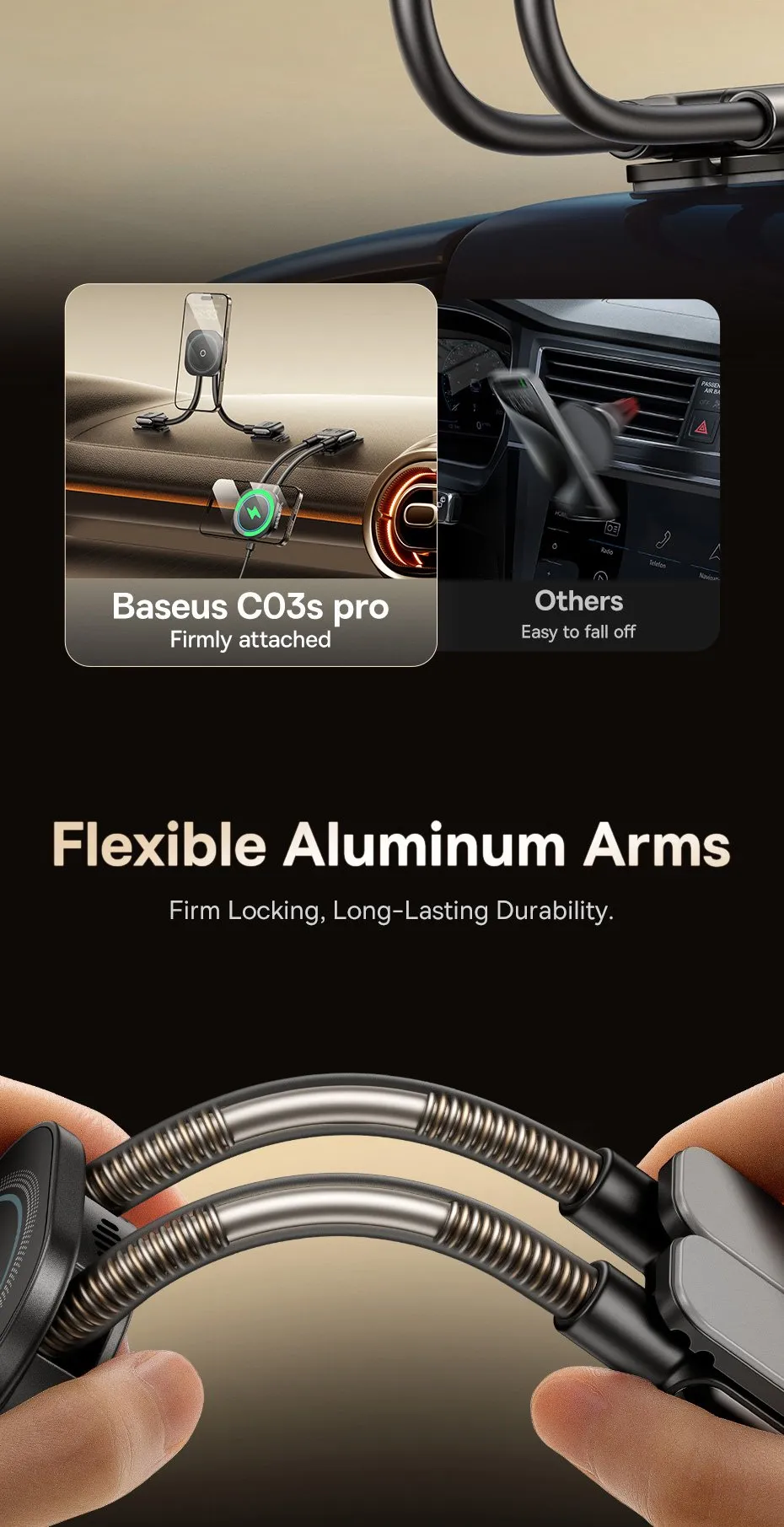 Mặt dưới chống trượt của đế sạc không dây từ tính Baseus PrimeTrip C03s Pro