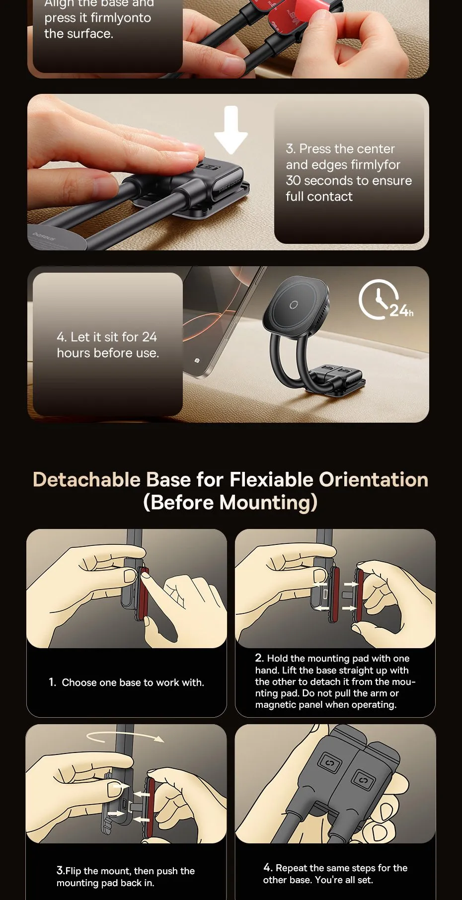 Góc chụp cận cảnh giá đỡ điện thoại ô tô Baseus PrimeTrip C03s Pro