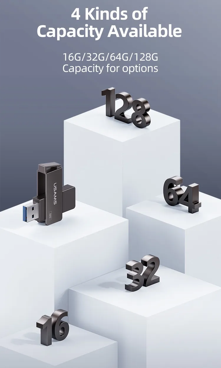 Cấu trúc bền bỉ và cơ chế xoay của USB USAMS ZB194