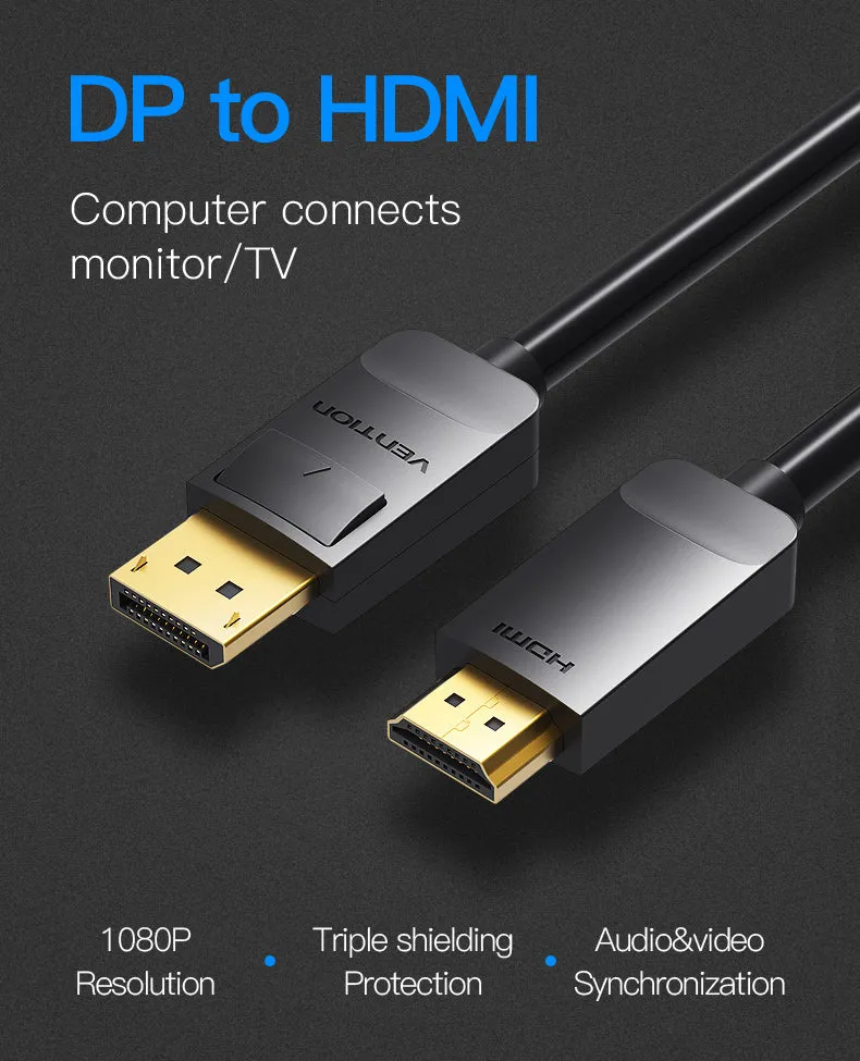Cáp chuyển DisplayPort sang HDMI 1080p VENTION HAD chính hãng