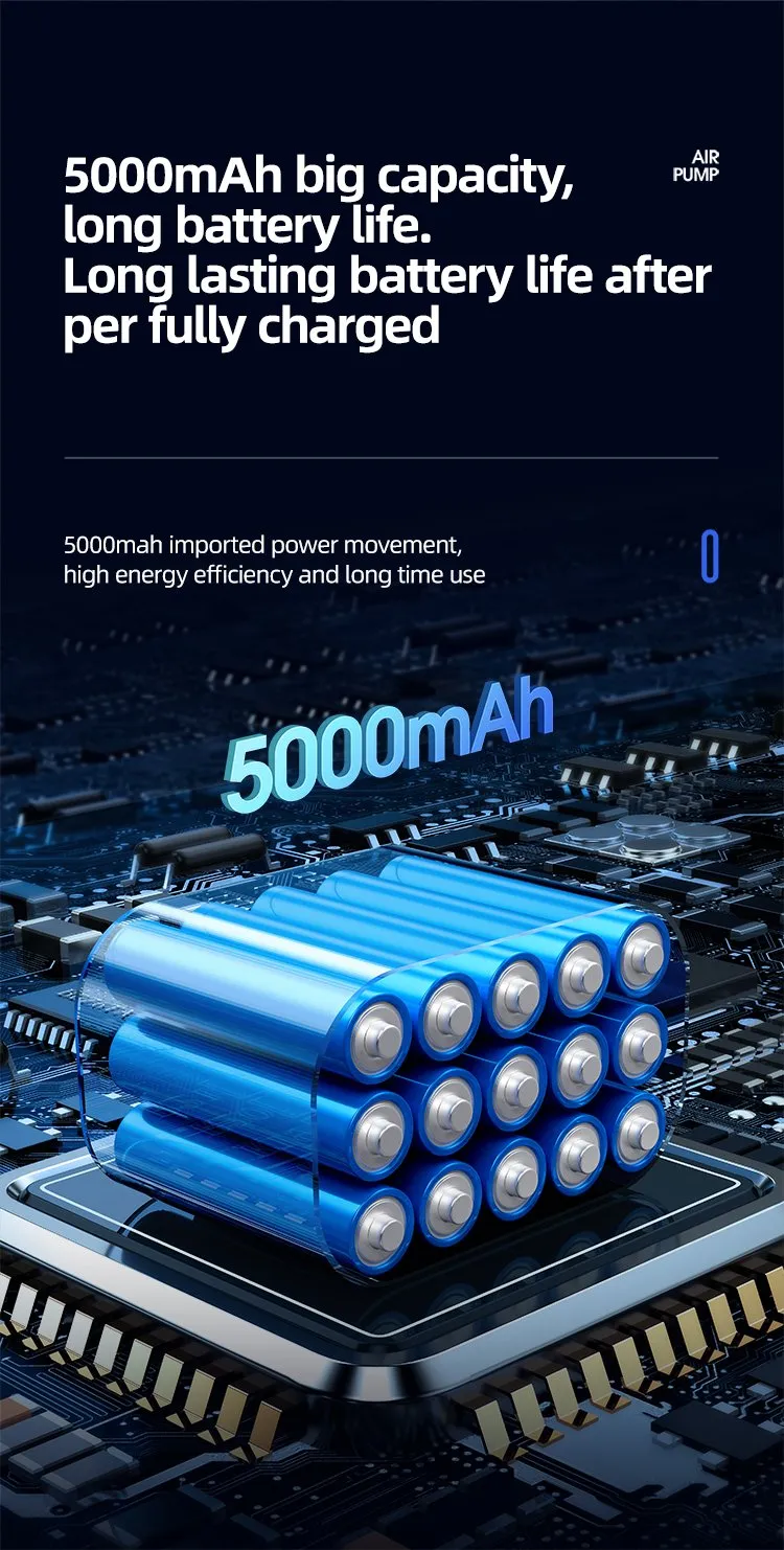 Đèn LED tích hợp trên máy bơm lốp USAMS ZB215 hỗ trợ ban đêm