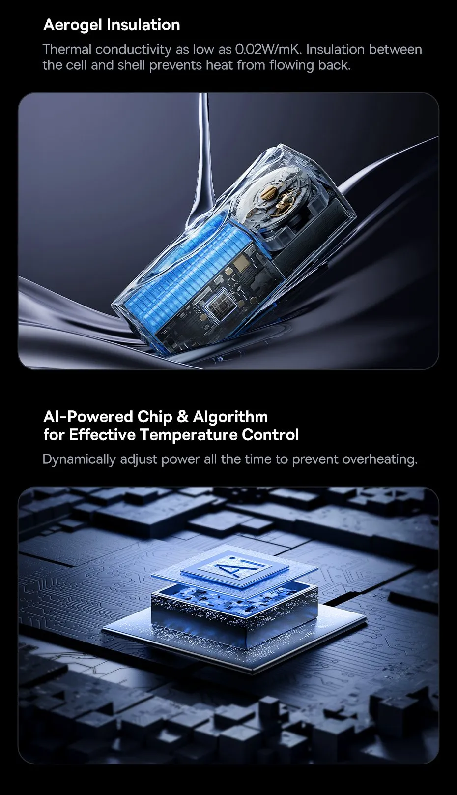 Công nghệ tản nhiệt 3 lớp an toàn trên pin Baseus EnerGeek GR11