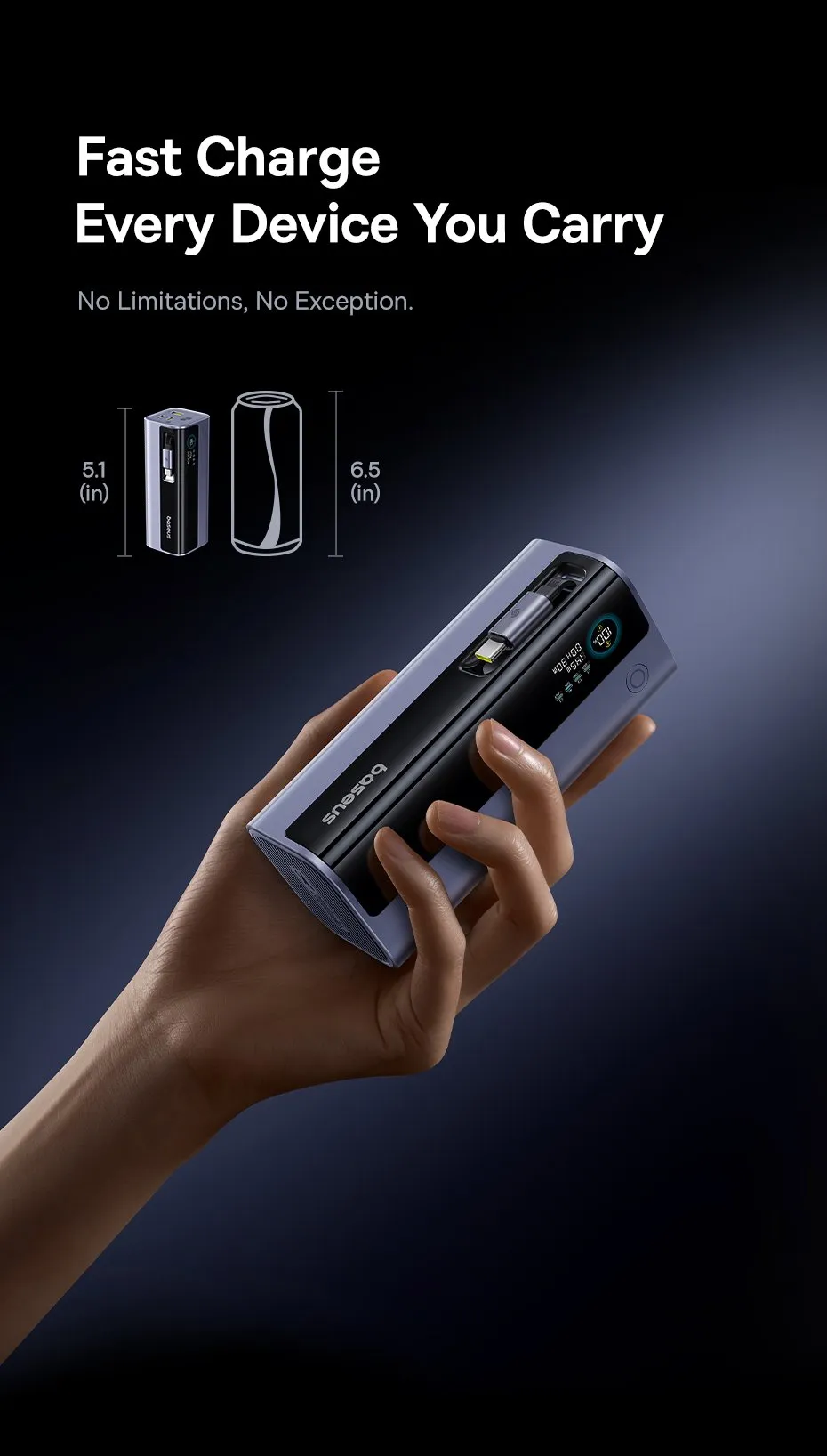 Sạc nhanh cho MacBook Pro với pin dự phòng Baseus 145W